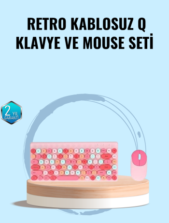 Bluetooth Klavye ve Mouse Kombinasyonu – USB Alıcılı Kompakt Uzun Ömürlü