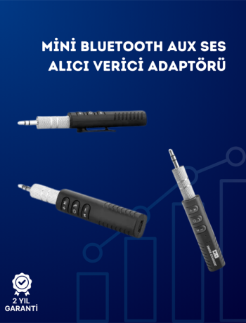 Kablolu Hoparlör ve Kulaklıklar İçin Bluetooth Adaptör | Mini Boy Klipsli Taşınabilir