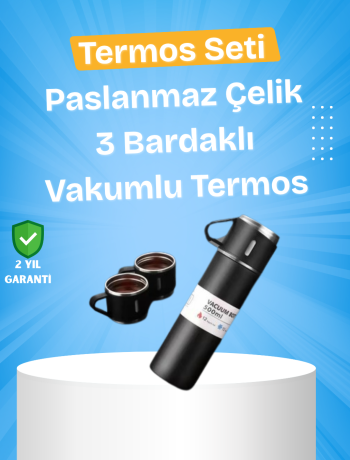 Paslanmaz Çelik Termos Seti | 500 ml Kapasite 6-12 Saat Isı Koruma Hediye Kutulu