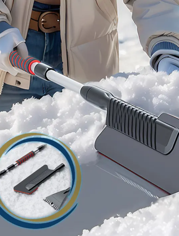 ALLY Araba Kar Fırçası Kar Küreği Teleskopik Döndürülebilir Araç Kar Fırçası-(5775)