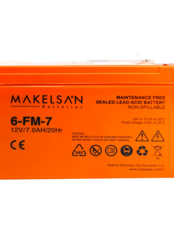 MAKELSAN 12V 7Ah Bakımsız Kuru Akü. UPS için Uygundur.(1923)