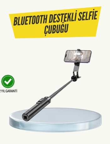 Bluetooth Selfie Çubuğu – Işıklı Katlanabilir Uzaktan Kumandalı
