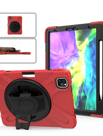 iPad Pro11 (2021-2020-2018) Kılıf Shockproof 3 Katmanlı Standlı Zırh Kılıf Kalem Yerli-(5775)