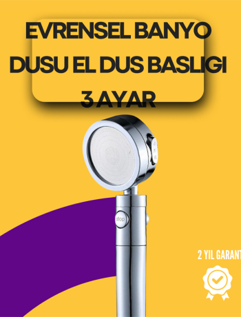 Sağlam Metal Hortum Bağlantılı 360° Hareketli Duş Başlığı