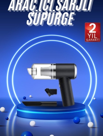 Vakumlu Araç İçi Süpürge Taşınabilir Pratik Şarjlı Temizlenebilir