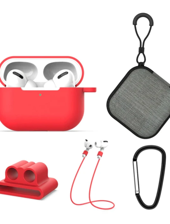 ALLY 5 in 1 Airpods Pro Kulaklık Kılıfı ve Kulaklık Koruma Çantası Full Set-(5775)