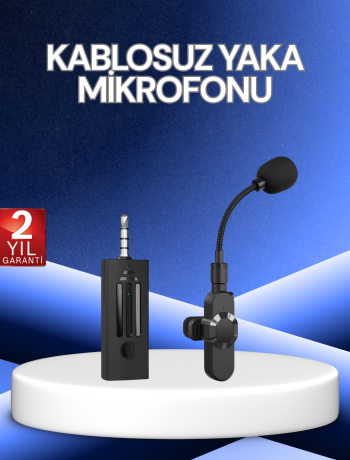 360° Kablosuz Yaka Mikrofonu – Gürültü Engelleme 60m Menzil Type-C Şarjlı