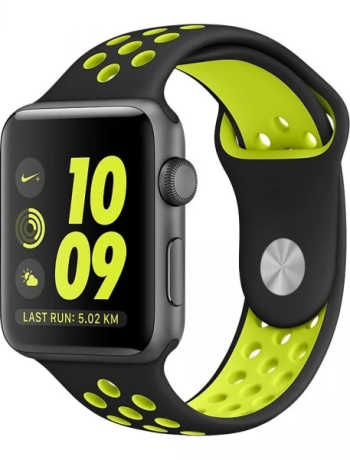 Ally Apple Watch 7-8 45mm 6-5-4 44mm Kayış Kordon Nike Style Soft Silikon 3-2-1 42mm-(5775)