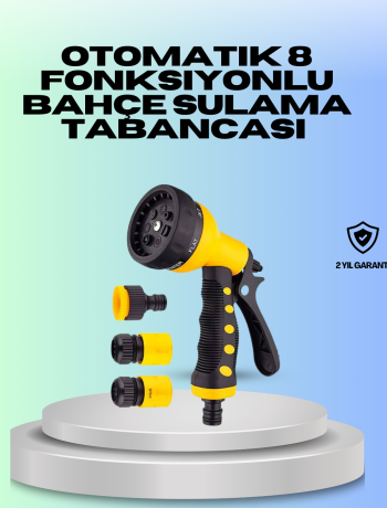 Ayarlanabilir Basınçlı 8 Modlu Bahçe Sulama Tabancası Hortum Aparatı