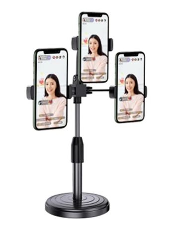 Ally Tripod Üçlü Telefon Tutucu Stand Youtuber Canlı Yayın Selfie Tiktok Makeup-(5775)