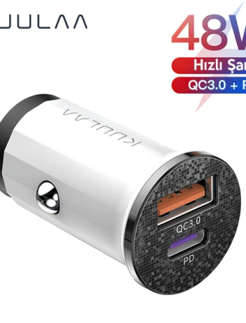 KUULAA 42W USB + Type-C Çift Çıkışlı Mini Hızlı Araç Şarj Cihazı-(5775)