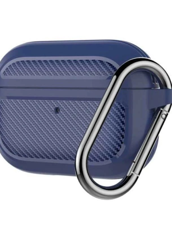 ALLY Karbon Fiber AirPods Pro Kulaklık Kancalı Silikon Koruma Kılıfı-(5775)