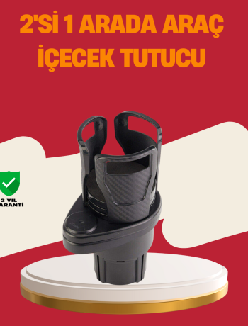 Otomobil Bardak Tutucu İkisi Bir Arada 360° Dönebilen Geniş Kapasiteli