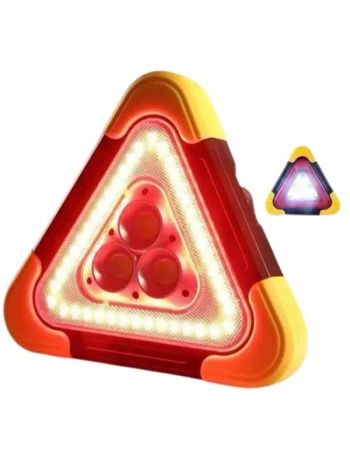 Işıklı İkaz Lambası Reflektör Şarjlı Işıklı Üçgen LED Acil Durum Feneri
