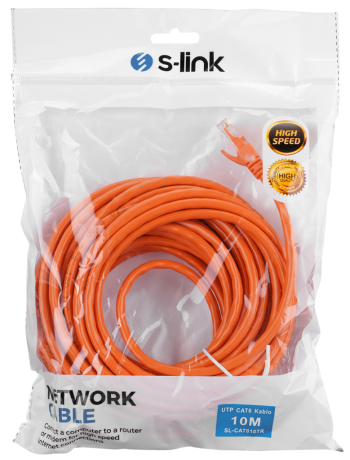 S-LINK SL-CAT610TR CAT6 Patch 10Mt Kablo (Turuncu)(1923)