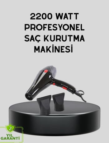 Profesyonel 2200W Fön Makinesi – AC Motorlu Hızlı Kurutma Hafif Tasarım
