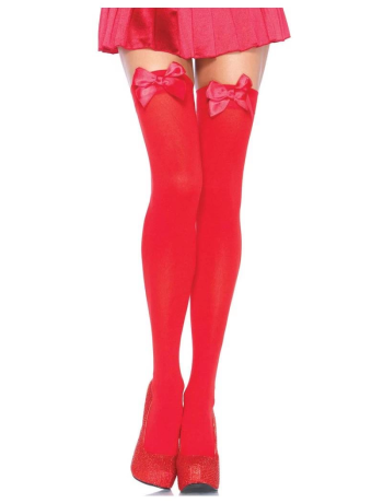 Kırmızı Fiyonklu Kırmızı Jartiyer Çorabı TM1211