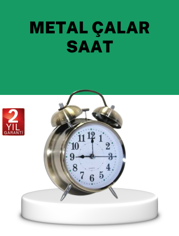 Gümüş Renkli Sessiz Işıklı Dekoratif Masa Üstü Çalar Saat Alarmlı