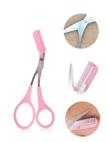 Taraklı Kaş Bıyık Makası Ve Kaş Ustura Seti Kaş Bıyık Tüy Alma Epilasyon Aleti 2li Set