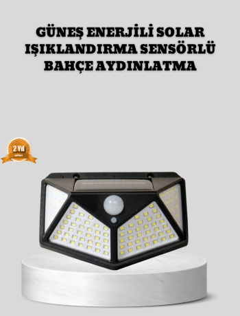 Güneş Enerjili Aydınlatma 100 LED Sensörlü Solar Dış Mekan Lamba