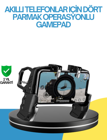 Dört Parmak Destekli Mobil Gamepad Tetikli Oyun Kontrolcüsü