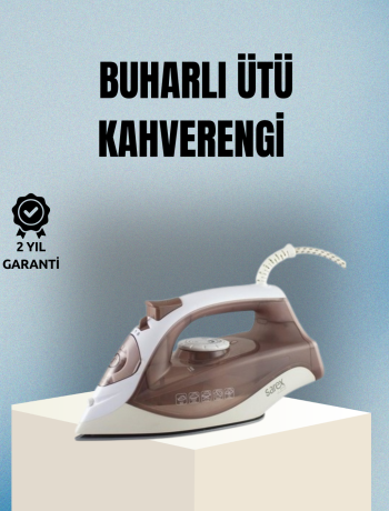 2200 Watt Buharlı Ütü Kahverengi Seramik Taban Şok Buharlı