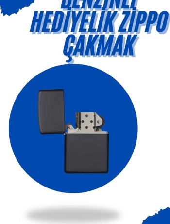 Siyah Kutulu Metal Çakmak Benzinli Hediyelik Eşya