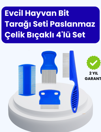 Evcil Hayvan Bakımı İçin Dayanıklı ve Çok Amaçlı Tarak Seti (4 Parça)