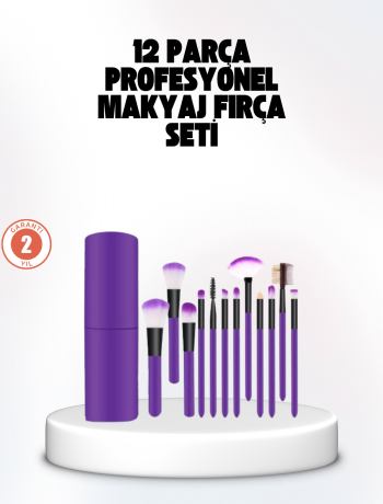 Kusursuz Makyaj İçin 12 Parça Profesyonel Fırça Seti Taşınabilir Kutu Hediyeli
