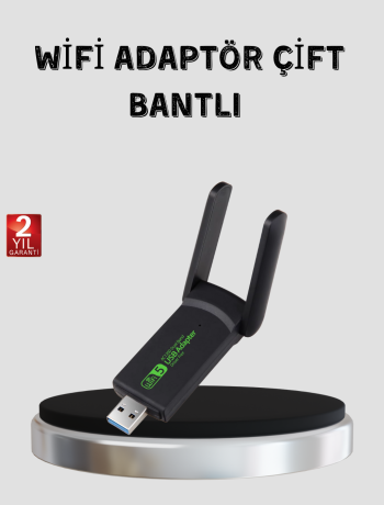 1200 Mbps Dual Band WiFi Adaptör – 5.8G & 2.4G Çift Antenli