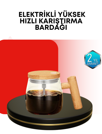 IP6 Su Geçirmez Şarjlı Kupa – 3D Karıştırma Sabit Sıcaklık 400 ml
