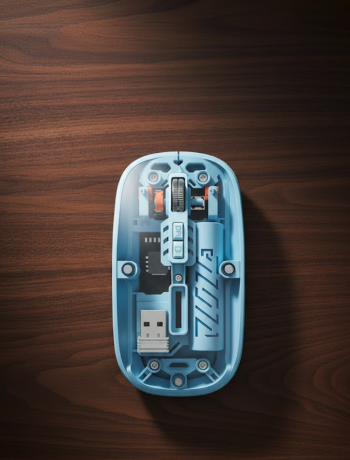 Bluetooth 5.2 Destekli Mavi Pilli Kablosuz Mouse