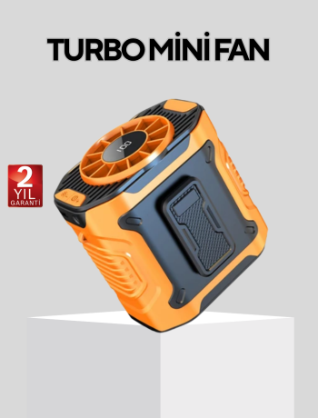 Dijital Ekranlı Turbo Mini Fan – 3 Kademeli Hız Sessiz Çalışma ve Type-C Şarj