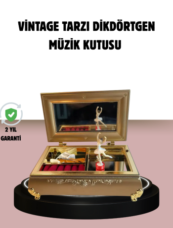 Balerinli Müzikli Takı Kutusu Piyano Tasarım Kız Çocuk Hediyelik