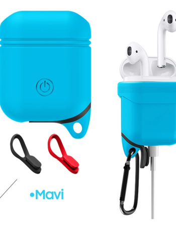 Ally Apple Airpods İçin Premium Silikon Kılıf Anahtarlıklı-(5775)