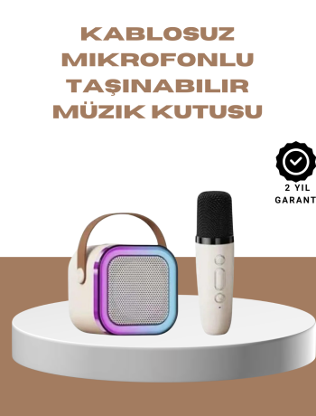 Bluetooth Karaoke Mikrofon ve Hoparlör Seti Taşınabilir