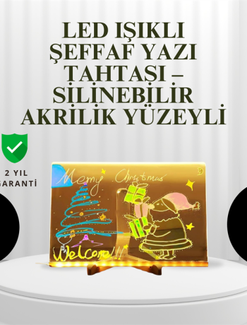 Dekoratif LED Yazı Tahtası – Silinebilir Neon Kalemli Planlama ve Hatırlatma İçin İdeal