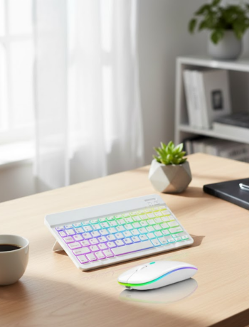 Aydınlatmalı Kablosuz Klavye Mouse Seti Bluetooth Bağlantılı Çoklu Cihaz Uyumlu