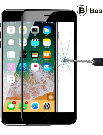 Baseus İPhone 78 Plus 4D Cam Ekran Koruyucu  Kavisli Full Kaplama Kırılmaz Cam-(5775)
