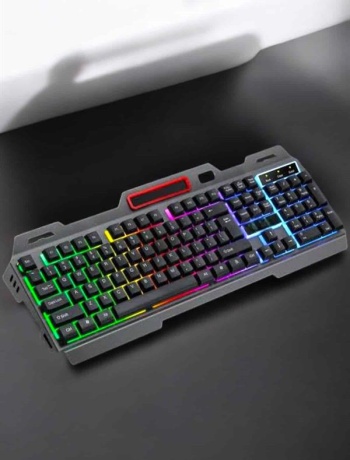 Led Işıklı Oyuncu Klavye Usb Girişli RGB Işıklı Q Klavye Mouse Hediyeli