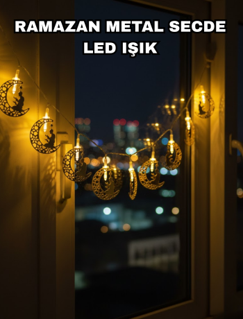 Dekoratif Ramazan Ay Işığı Secde Eden Adam Figürlü