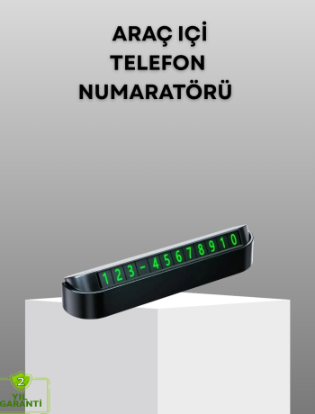 Gri Alüminyum Araç İçi Telefon Numaratörü – Dayanıklı Modern ve Net Görünürlük Sağlayan Tasarım