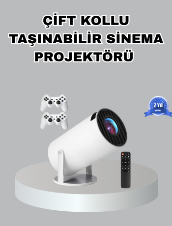 Taşınabilir Projeksiyon Cihazı 4K Destekli Wi-Fi Kablosuz Ekran Yansıtma