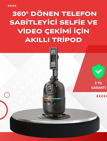 Yapay Zeka Destekli Yüz Takip Özellikli 360 Derece Dönen Masaüstü Telefon Sabitleyici