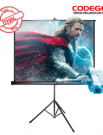 Codegen TX-20 TRIPOD PROJEKSİYON PERDESİ 200X200 (Arkası Siyah Fonlu - Taşınabilir Ayaklı Model)(1923)