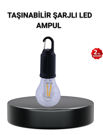 Taşınabilir Şarjlı LED Kamp Lambası – Type-C Girişli ve Kancalı Tasarım