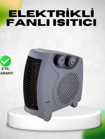 Fanlı Elektrikli Isıtıcı Termostatlı Güvenli Yanmaz Plastik Gövde