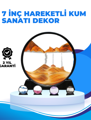 Döndürülebilir Dinamik Kum Tablosu – Stres Giderici Yüksek Kaliteli Cam ve Doğal Kum ile Sanatsal Masa Dekoru