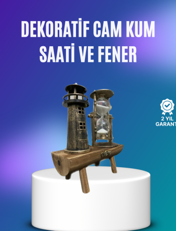 Deniz Feneri Şeklinde El Yapımı Kum Saati – Ev ve Ofis İçin Zarif Süs