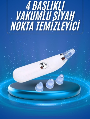 Siyah Nokta Temizleme Cihazı 4 Başlıklı Vakumlu Pilli Ölü Deri Arındırma